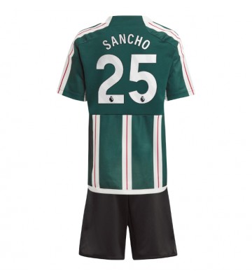 Manchester United Jadon Sancho #25 Koszulka Wyjazdowych Dziecięca 2023-24 Krótki Rękaw (+ Krótkie spodenki)